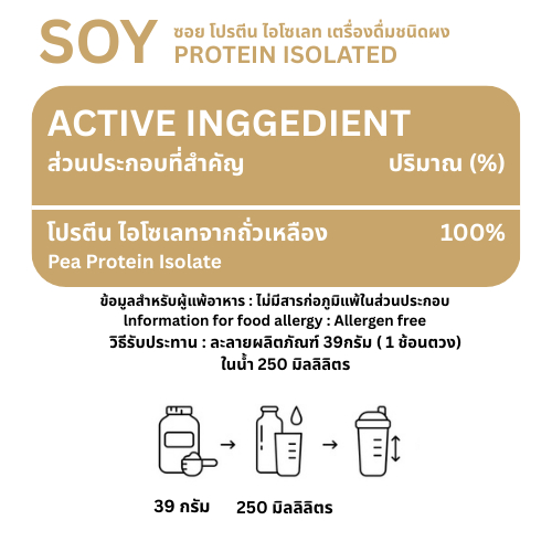 Merry Soy Protein Isolated โปรตีน ถั่วเหลือง ไอโซเลต ดื่มแทนมื้อว่าง อิ่มนาน อยู่ท้อง  : 1 ถุง 908g. [ 23 Servings ] - รูปที่ 6