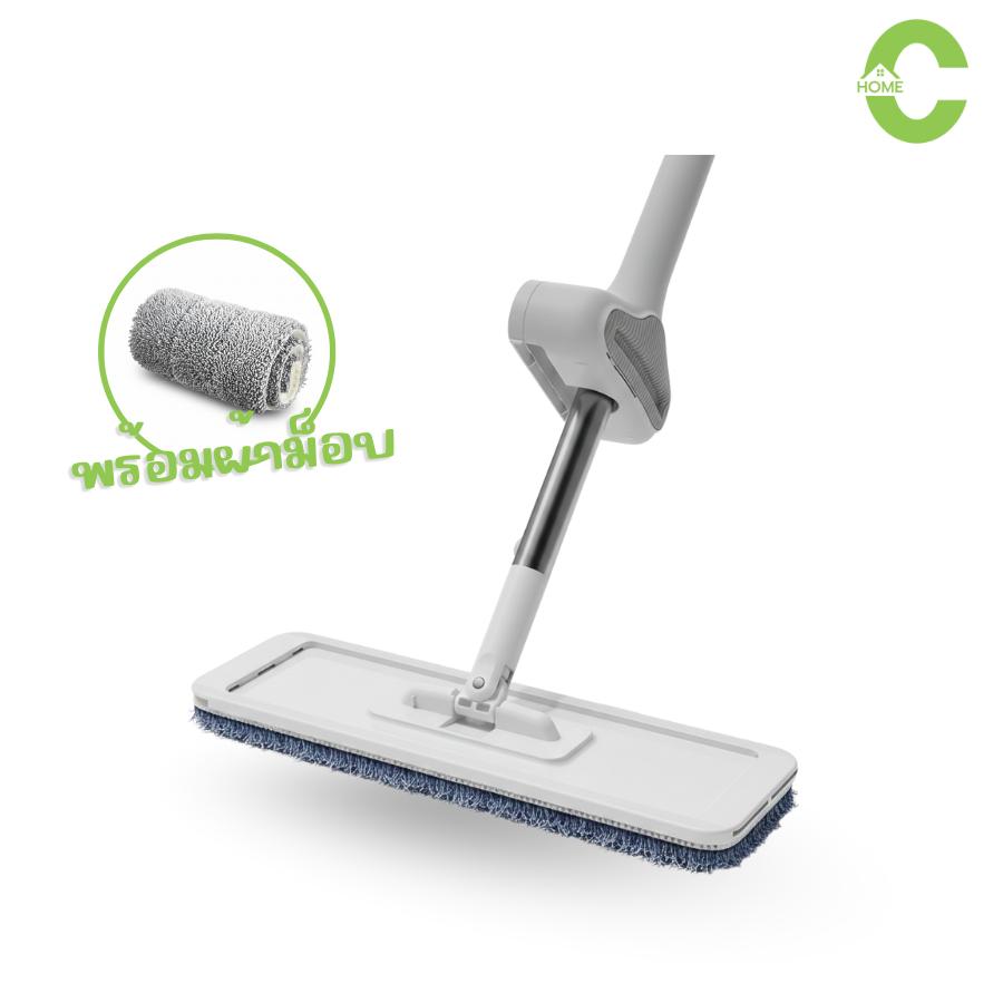 HOMEC ไม้ถูพื้นรีดน้ำ ไม้ม๊อบถูพื้น หมุนได้ 360องศา เก็บง่าย ประหยัดพื้นที่ รีดน้ำในตัว