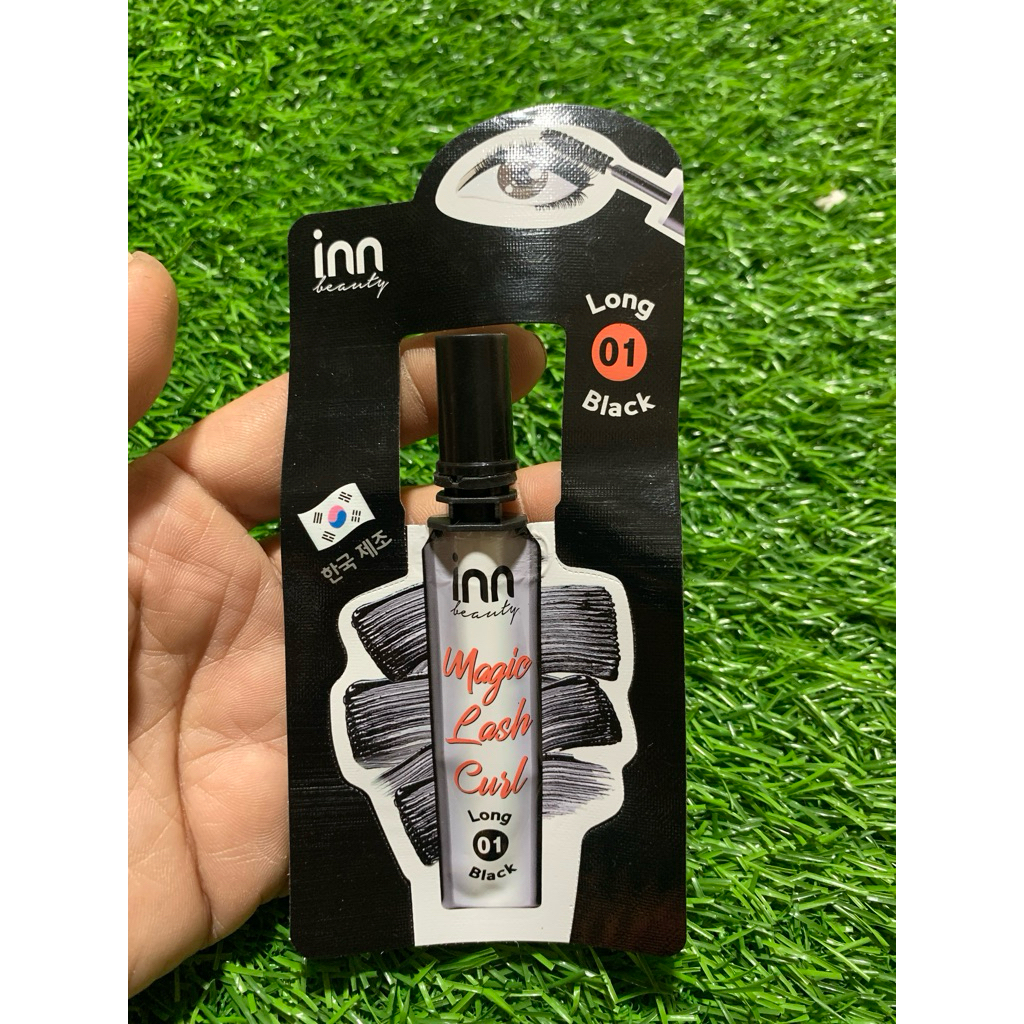 inn มาสคาร่าสีดำสนิท เนื้อเจล มาพร้อมหัวแปรงทรงโค้ง ขนแปรงหนา พร้อมส่ง