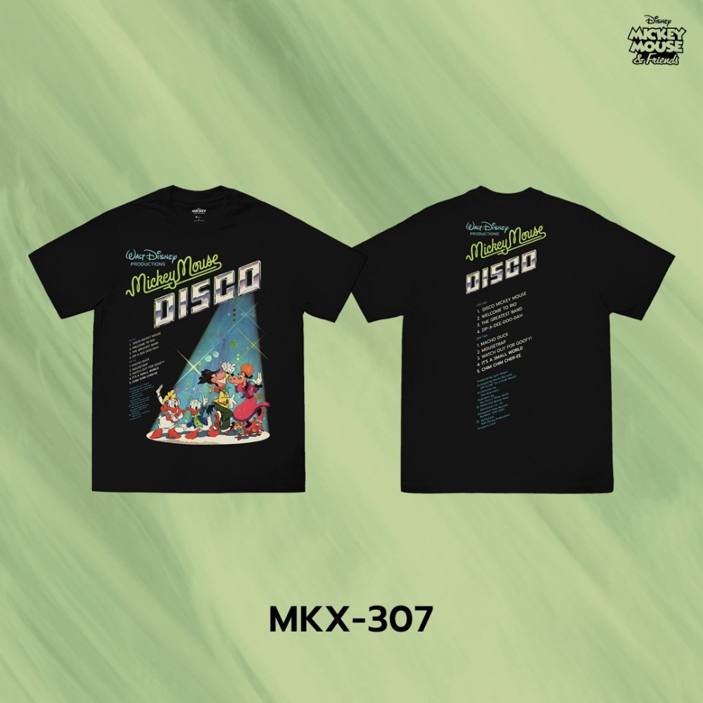 Power 7 Shop เสื้อยืดการ์ตูน "Mickey Mouse Disco"  ลิขสิทธ์แท้ DISNEY(MKX-307)