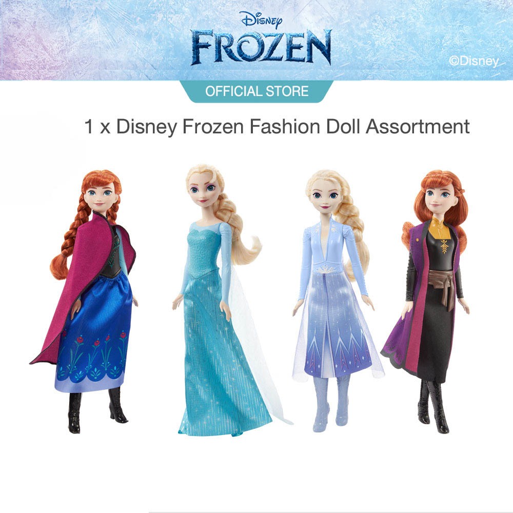 Disney Frozen Core Fashion Doll Assortment ดิสนีย์ ปริ้นเซส ตุ๊กตาเจ้าหญิงโฟรเซ่น 1ชิ้น HLW46