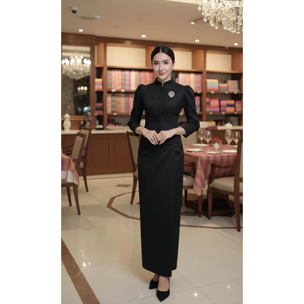 ชุดเซทเสื้อผ้าฝ้ายลินินจิตรลดา เสื้อ+ผ้าถุง (S6) – โปรปัง