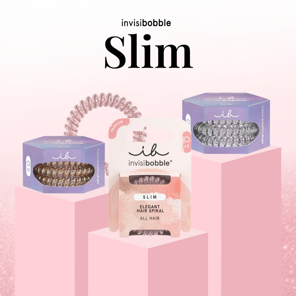 invisibobble รุ่น Slim ยางรัดผมบาง เรียบ สวย ถนอมเส้นผม ไม่เป็นรอย น้ำหนักเบา ใส่สบาย ใช้คล้องข้อมือได้เก๋ๆ