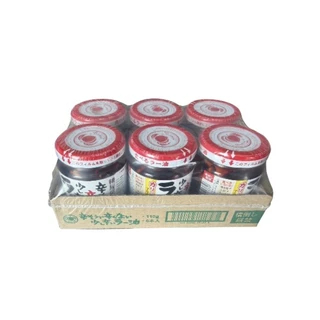 น้ำมันพริกผสมกระเทียมกรอบแบบแพ็ค 1 แพ็คมี6กระปุก MOMOYA TABERU LAYU 110G