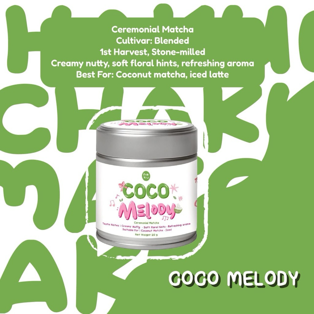 [พร้อมส่ง] Haku Matcha Coco Melody 20 g.