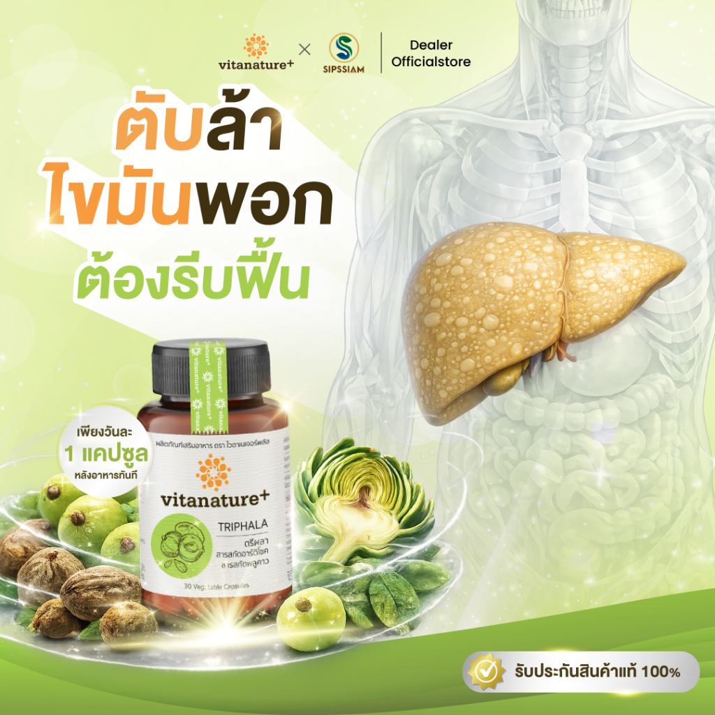 Vitanature plus ไวตาเนเจอร์พลัสตรีผลาและสารสกัดอาร์ติโชค เสริมภูมิคุ้มกัน บำรุงตับ ไขมันพอกตับ
