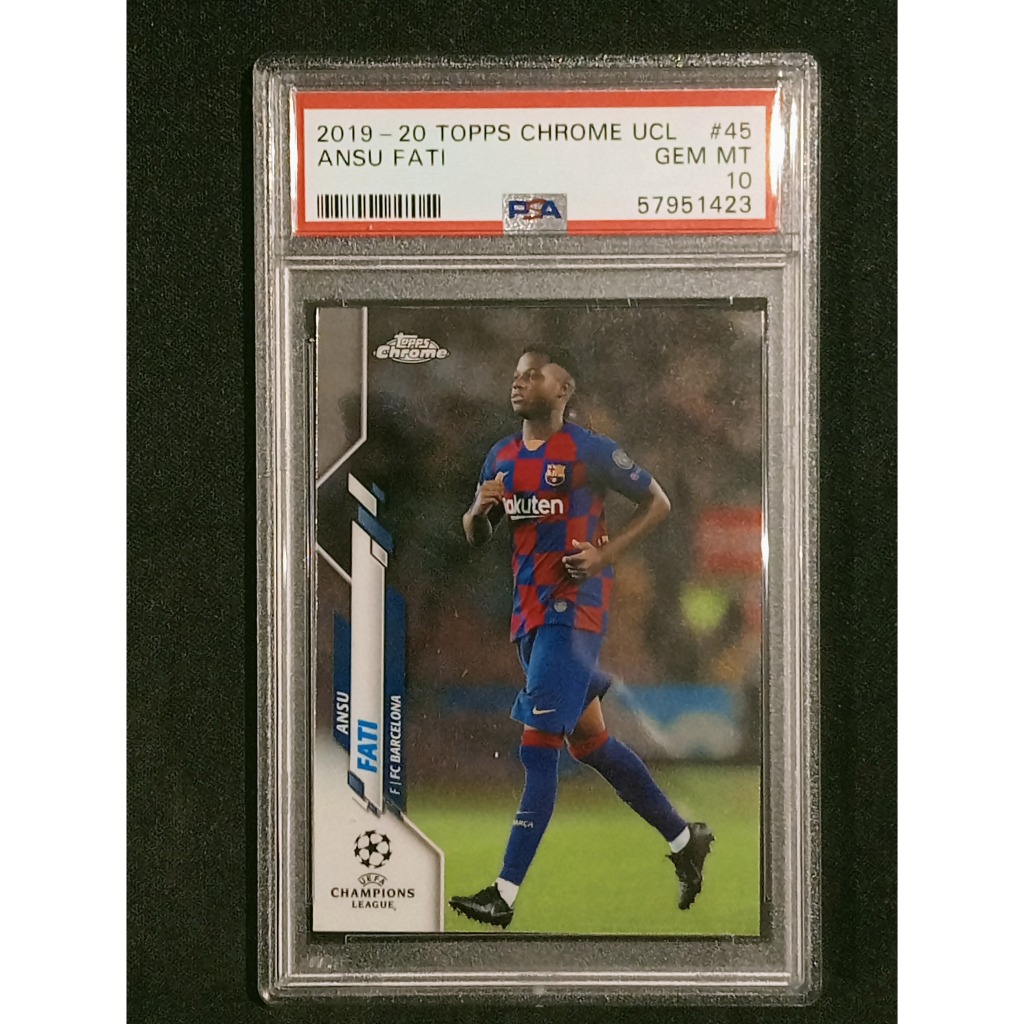 2020 Topps Chrome UCL #45 Ansu Fati FC Barcelona Rookie Card PSA 10