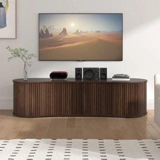 Tomato Home ชั้นทีวี Flutoria oval TV cabinet กว้าง W150ซม| วางทีวีใหญ่สุด65นิ้ว ชั้นทีวีโค้ง สวยงาม