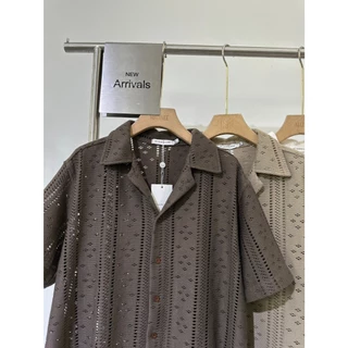 N077 เสื้อเชิ้ตผู้ชายลายฉลุสุดพรีเมียม ใส่แล้วดูดี ผู้หญิงมอง ผู้ชายชม