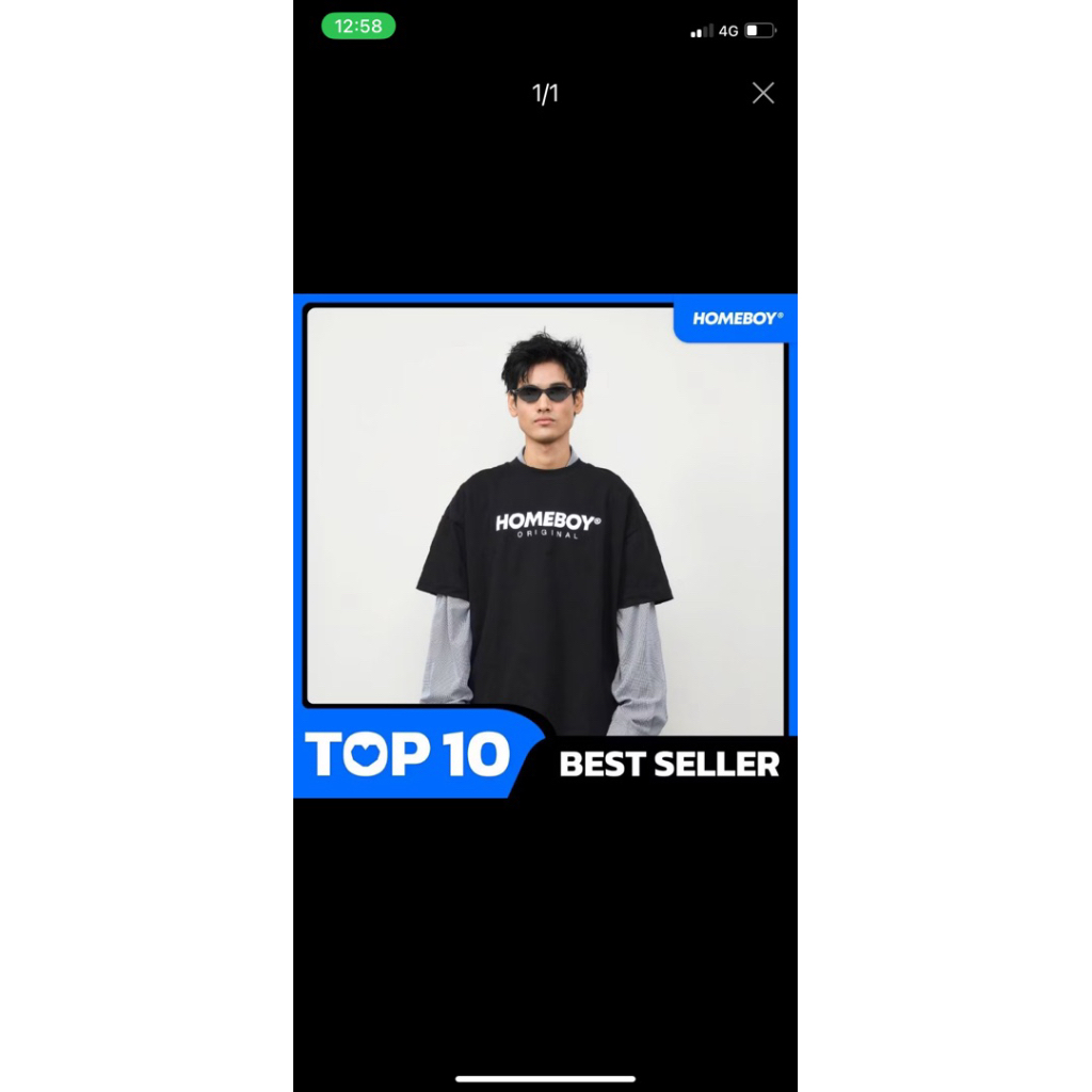 🍑🧸🌿 เสื้อยืด Homeboy แท้💯 ส่งต่อ1️⃣ like new💕🌿🐳