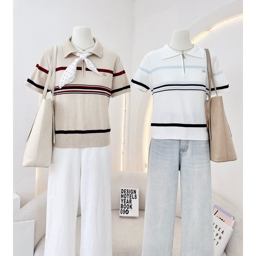 PANISA เสื้อโปโลไหมพรมซิปหน้า (สาวอวบใส่ได้) ราคา ถูกที่สุด ดีลบีเคเค แกลเลอรีภาพที่ 2