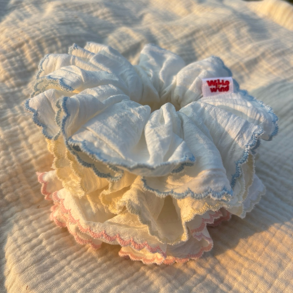 Candy cloud | ยางมัดผมขอบหยัก สุดน่ารัก ตัดขอบด้วยมือทุกชิ้น  | willowind scrunchies