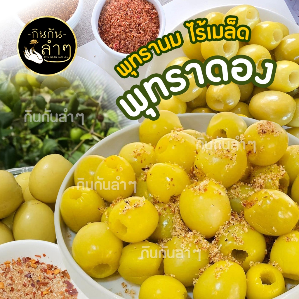 พุทราดอง พุทราจัมโบ้ดอง พุทรานมสดดอง พุทราดองมีเมล็ด และ พุทราดองไร้เมล็ด (ฟรี พริกเกลือรสแซ่บ)