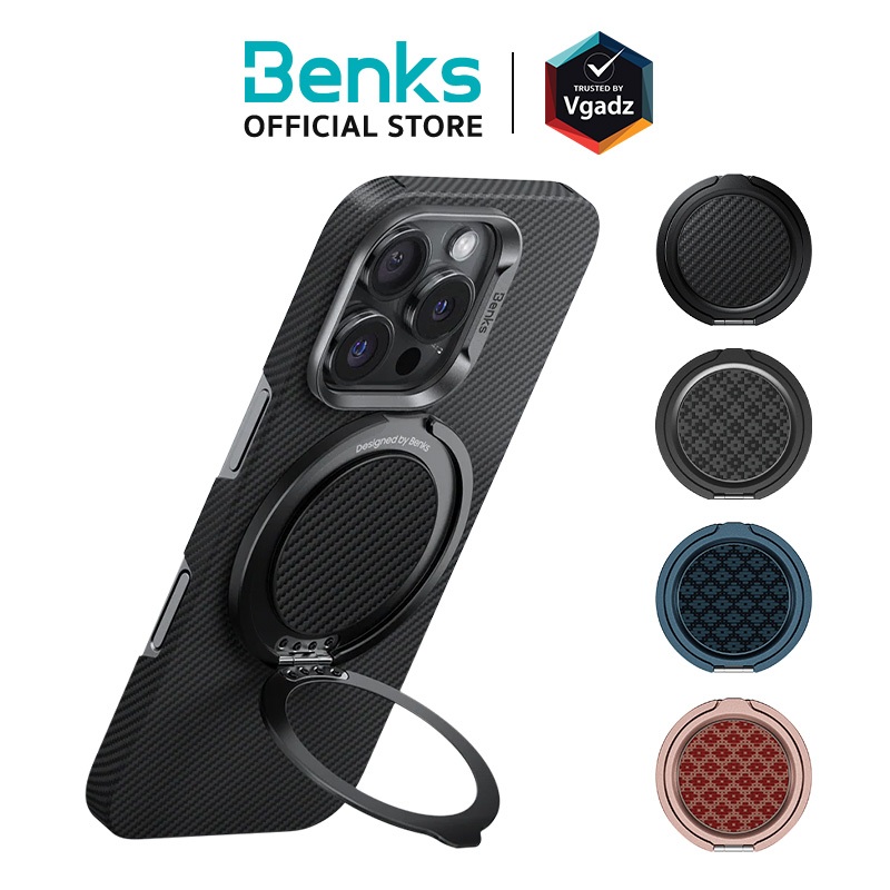 Benks - แหวนติดหลังมือถือ รุ่น ArmorPop Phone Grip & Stand
