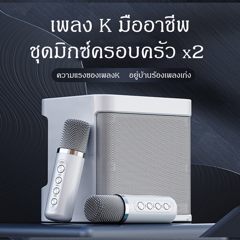 ลำโพงบลูทูธพร้อมไมโครโฟนคู่ YS-203สำหรับร้องเพลงคาราโอเกะ - รูปที่ 2