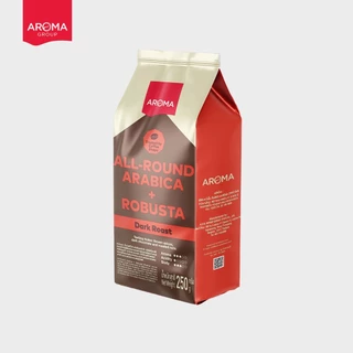 Aroma coffee เมล็ดกาแฟคั่ว All-Round Roasted Coffee ชนิดเม็ด บรรจุ 250กรัม/ซอง