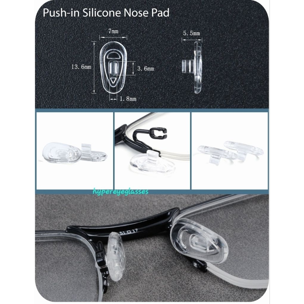 Nosepad แป้นจมูกMoscot Zev [New!] แบบ กดล๊อค สีใส