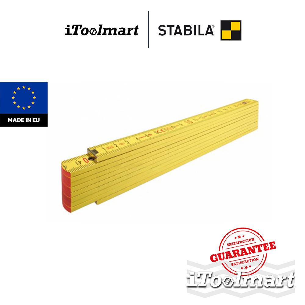 ไม้บรรทัดพับได้ STABILA 01304 Type 700 ขนาด 2 เมตร 707 สีเหลือง มีองศา ข้อต่อโพลีเอไมด์