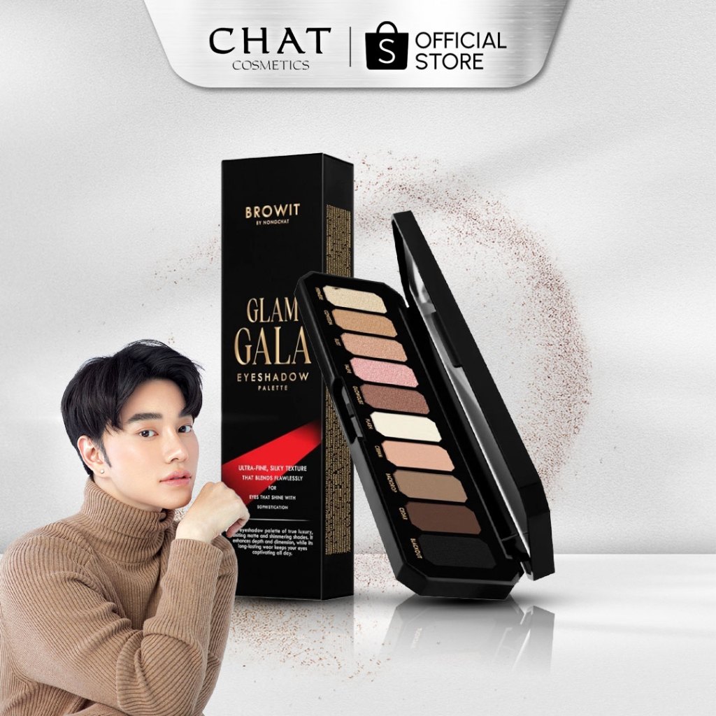 [ในไลฟ์ลดพิเศษ] Browit glam gala eyeshadow paletta บราวอิทแกลมกาล่าอายแชโดว์พาเลท 0.5g x 10สี บราวอิท [ของแท้ 100%]