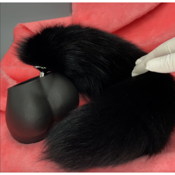 สไตล์ตุ๊กตาน่ารักเครื่องประดับ วัสดุนุ่ม สวมใส่สบาย หางจิ้งจอกแบบเสียบตูดสำหรับผู้ใหญ่ทุกเพศ แฟนซี งานปาร์ตี้ ถ่ายรูป