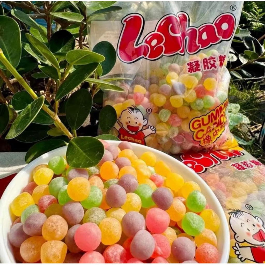 เยลลี่ไข่มุก Lechao เคลือบเปรี้ยว เปรี้ยวอมหวาน ขนาด 1 กิโลกรัม