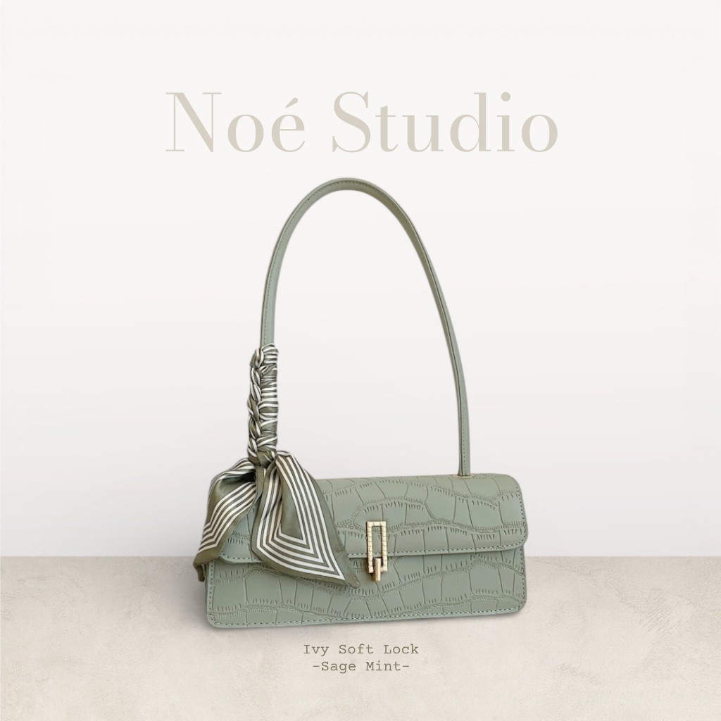 [พร้อมส่งจากไทย] Noé Studio - Ivy Soft Lock Bag สี Sage Mint กระเป๋าแฟชั่นผู้หญิง กระเป๋าออกงาน สีเข