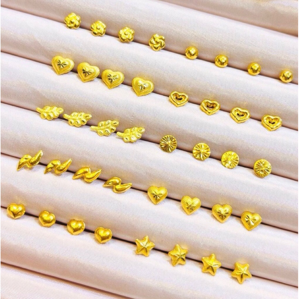 ต่างหูทอง 0.3 กรัม ทองคำแท้96.5% พร้อมใบรับประกัน