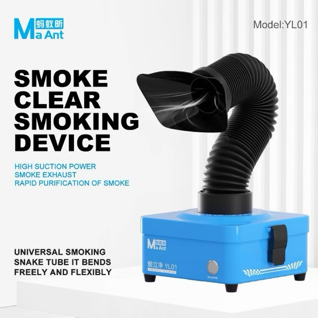MaAnt YL01 ควันล้าง Fume Extractor เดสก์ท็อปควัน Absorber สําหรับบัดกรีกาวเชื่อม Electronics Repair 12V เครื่องฟอกอากาศ