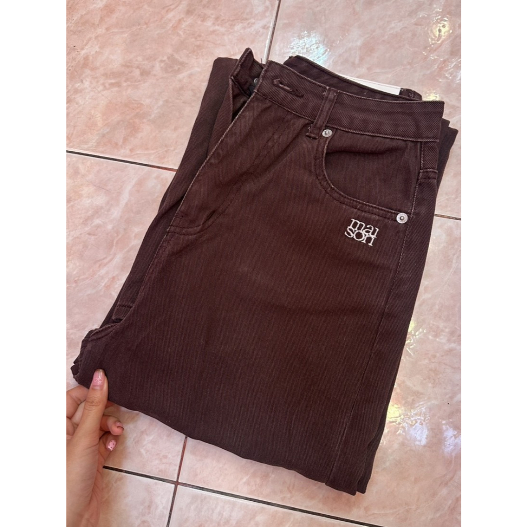 (used) maison KEEPS | Pluto Jeans | กางเกงยีนส์ทรงขากระบอกตรง กางเกงเอวกลางระดับสะดือ ไม่ใช่เอวสูง