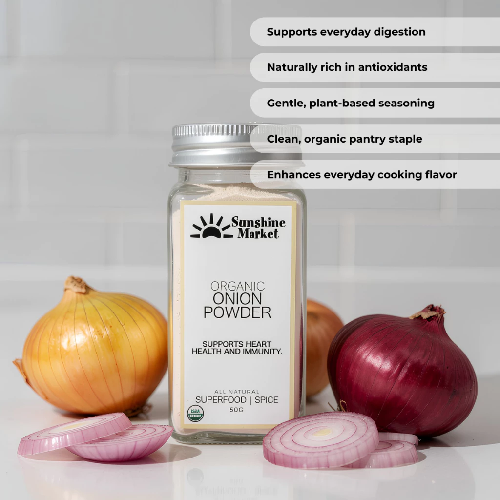 Sunshine Market Organic Onion Powder | ซันไชน์ มาร์เก็ต ผงหัวหอมออร์แกนิก 50 กรัม