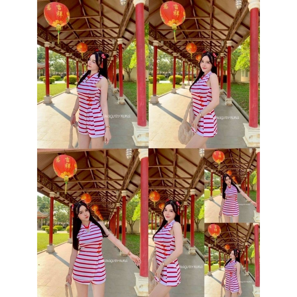 เซ็ตเสื้อ+กางเกงกี่เพ้า ตรุษจีน