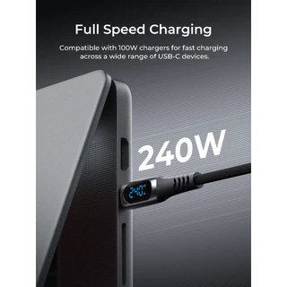 AUKEY CB-DCC244 Impulse สายชาร์จ USB-C to USB-C 240W สายถัก พร้อมจอ LED 2ม.