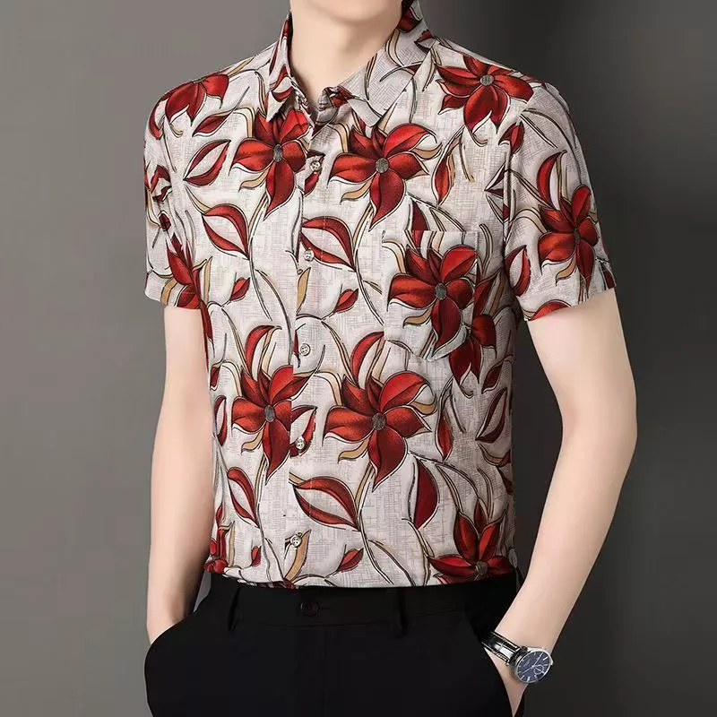 เสื้อลายดอกไม้ฮาวาย แขนสั้น ผู้ชาย M-3XL thumbnail 10