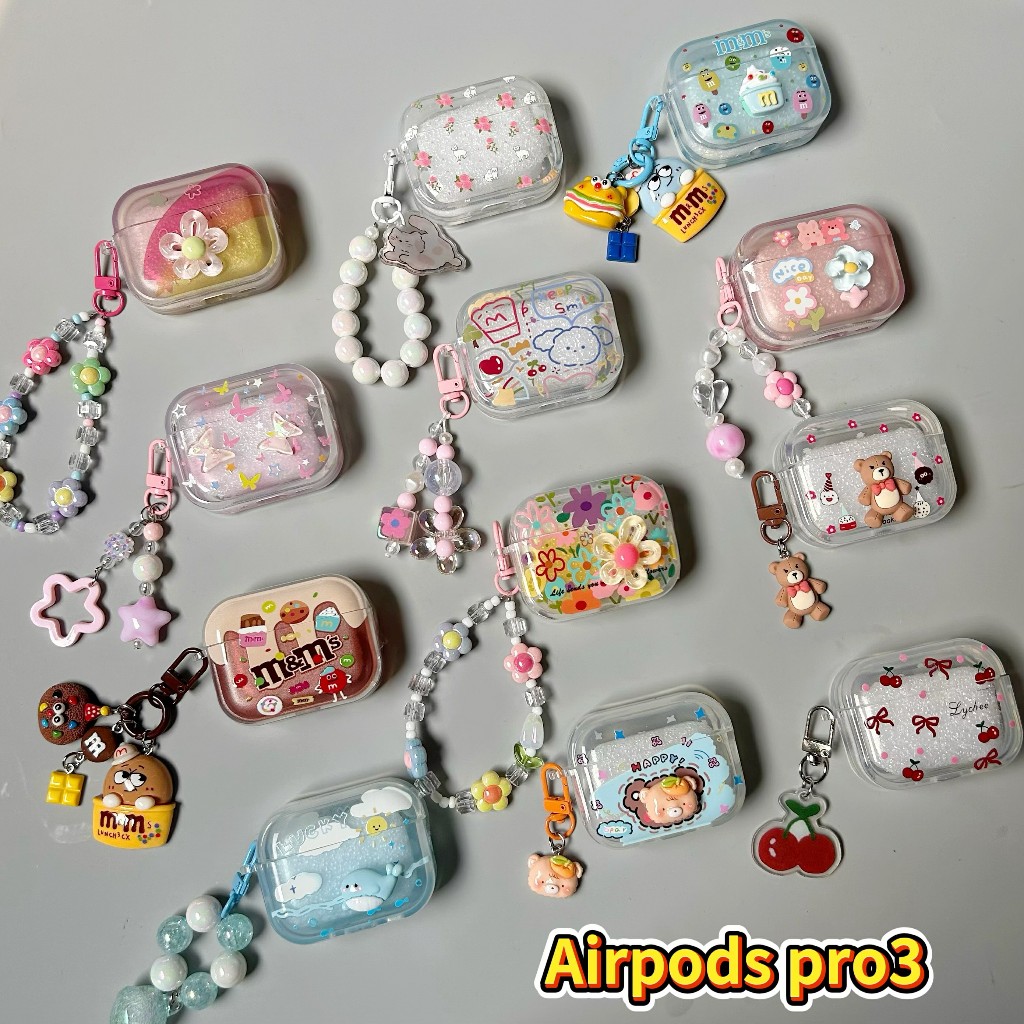 Airpodspro3 ส่งจากไทย เคสหูฟัง เเถมสายห้อย สำหรับเคส Airpods รุ่น Airpodspro 3  pro3