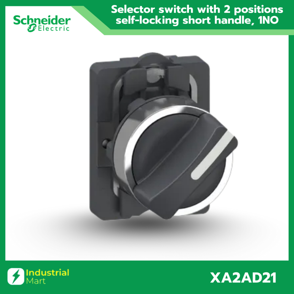 Schneider Electric XA2AD21 สวิตซ์ซีเลตเตอร์ 2 POS แบบค้าง Ø22mm พลาสติก 1NO Selector Switches (รหัสเ