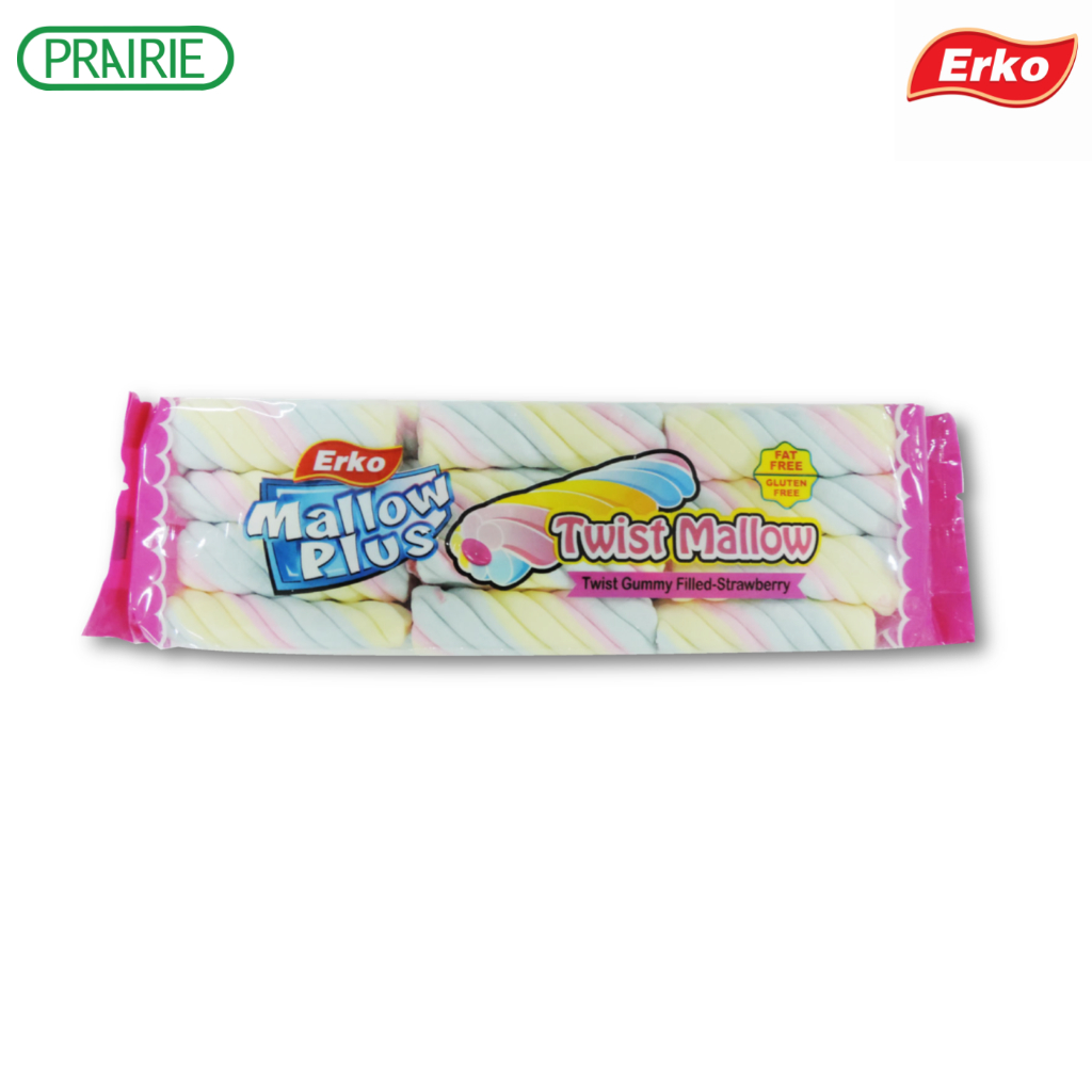 เออโก้ ทวิสต์ แมลโลว์ รสสตรอเบอร์รี่ 180ก. / Erko Twist Mallow Strawberry 180g.