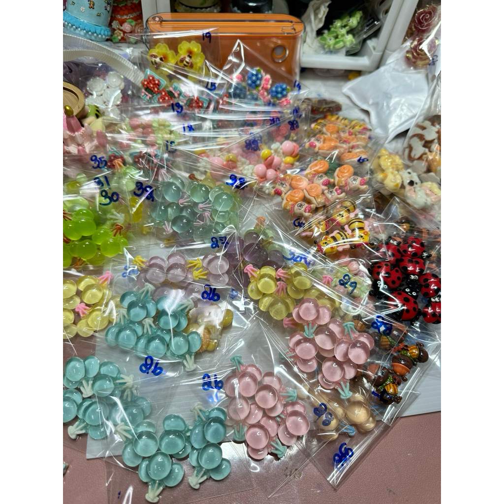 PM 1-PM100 ขนาด M เรซิ่นดอกไม้ ลูกโป่ง เต่าทอง ผึ้ง ผีเสื้อ แมงปอ แนวสวน แมลง ตกแต่งยาดมงานdiy