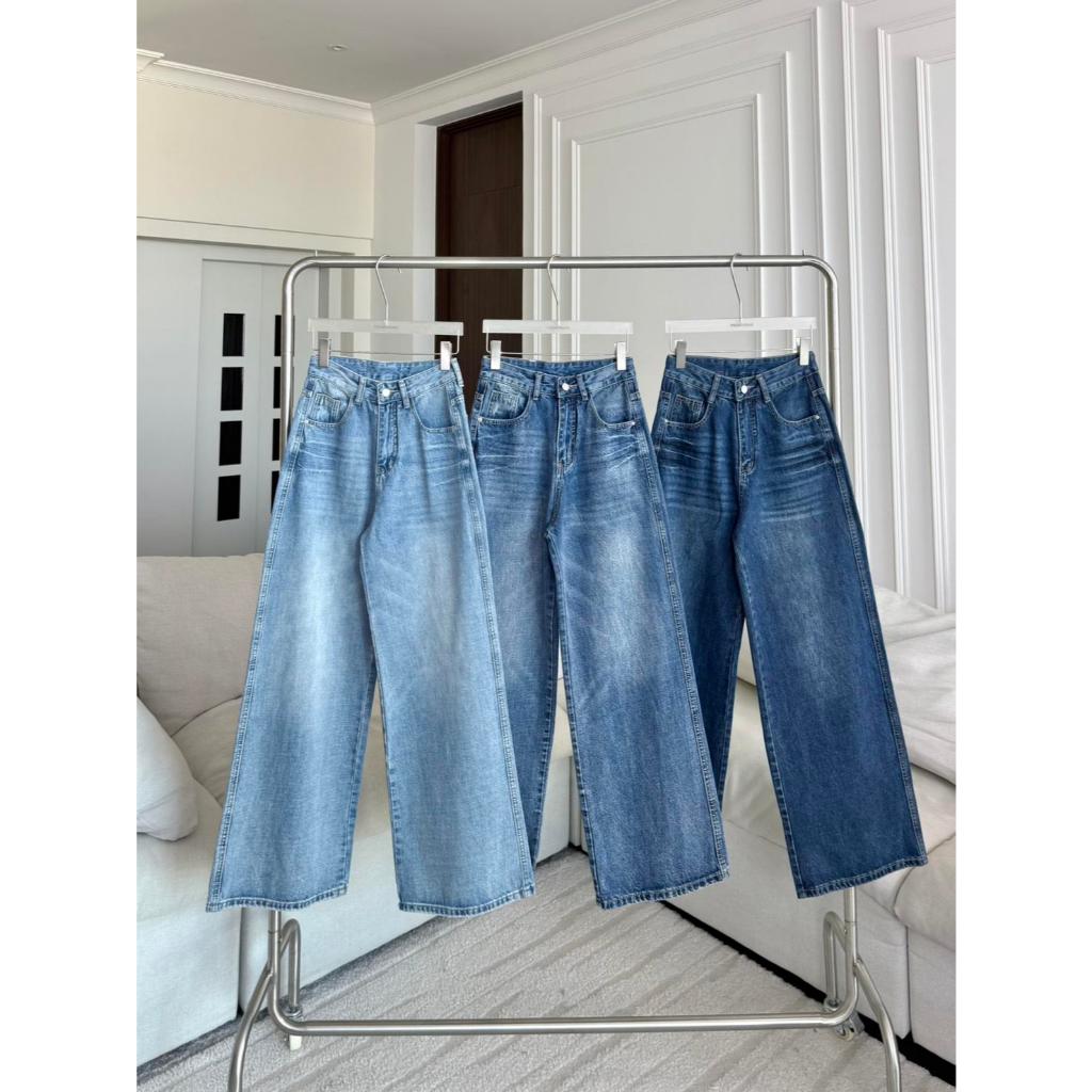 PTJ30261 Isabel Jeans กางเกงยีนส์ขายาวทรงขากระบอกปัก PROMTHONG