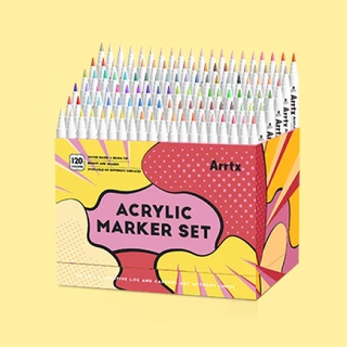 FOLIO ART : Arrtx ปากกาอะคริลิคมาร์คเกอร์ 120 สี Anime colors set (Brush Tip) รหัส 94008