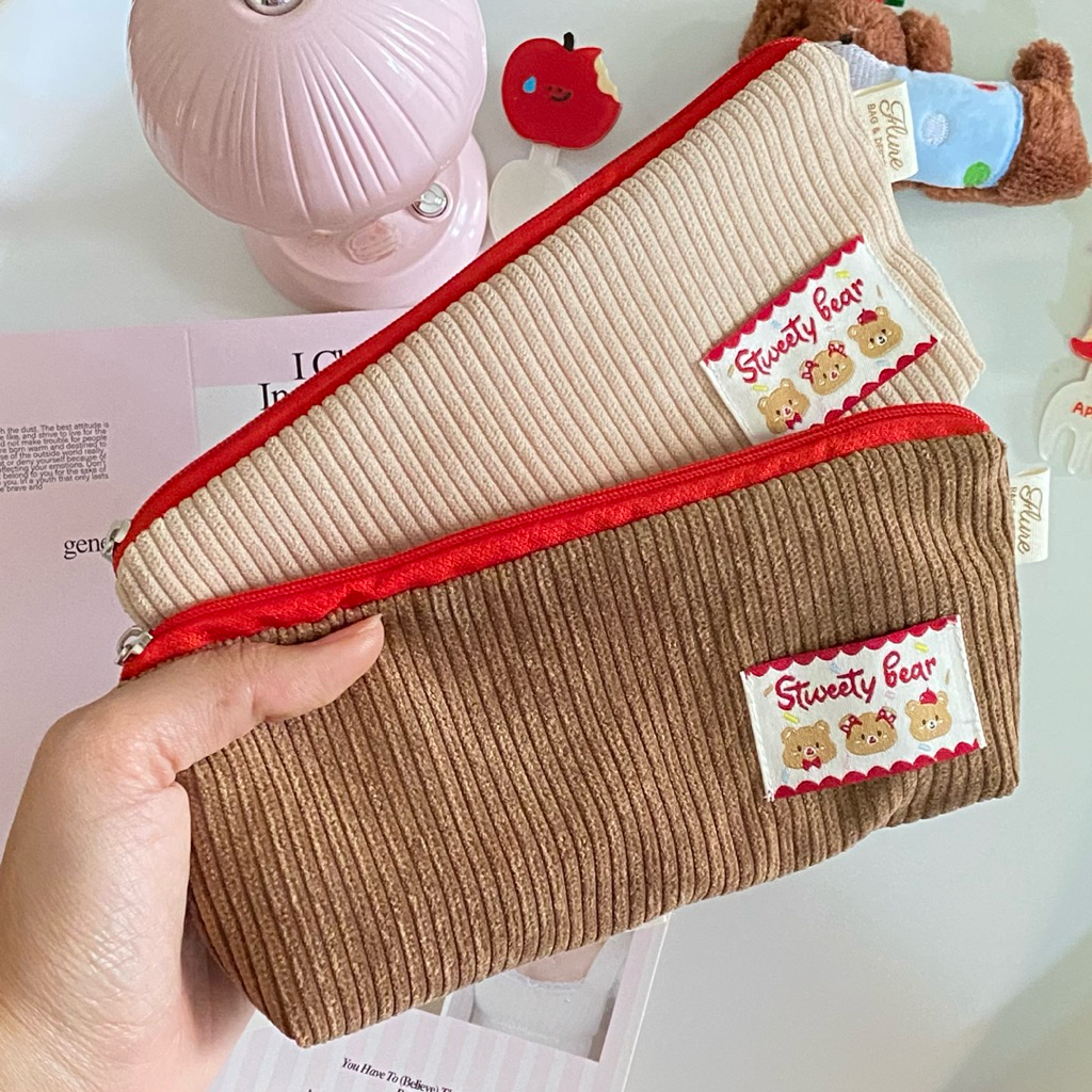 กระเป๋าดินสอ ป้ายลายหมีสุดน่ารัก ใส่เครื่องเขียน รุ่น Sweety bear    flure.bags ราคา ถูกที่สุด ดีลบีเคเค แกลเลอรีภาพที่ 2