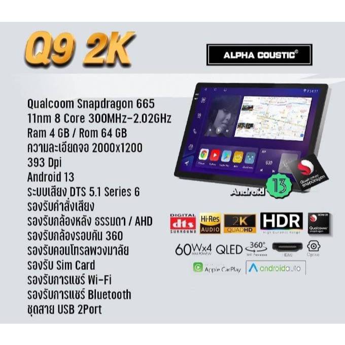 จอแอนดรอย Alpha coustic / Alpha Finnix จอ2K รุ่น Q9 Ram4 rom64/Q10 Ram6 rom128/Q11 Ram8 rom256 ใส่ซิ