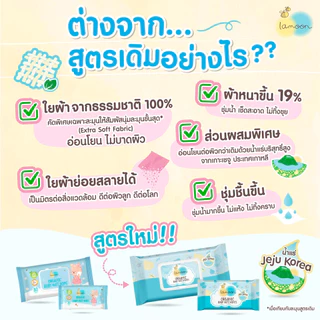 ยกลัง Lamoon ทิชชู่เปียก ผ้าเปียก สูตรน้ำแร่บริสุทธิ์ อ่อนโยนต่อผิว ปลอดภัยกับเด็กแรกเกิด 20แผ่น/50แผ่น