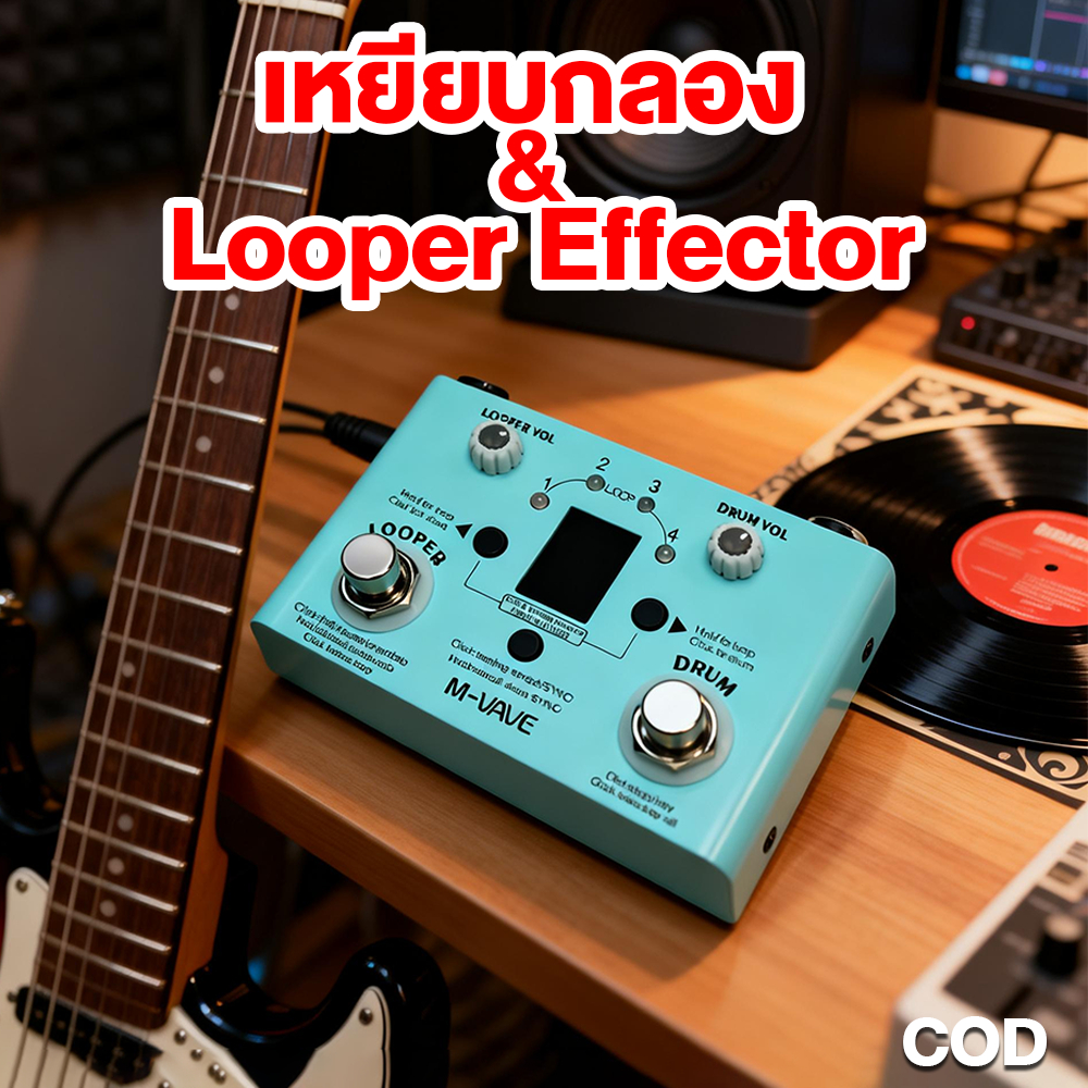 🔥 จัดส่ง 24 ชม 🔥M-Vave Lost Tempo Effect Pedal Drum & Looper Effector Mini 2-in-1