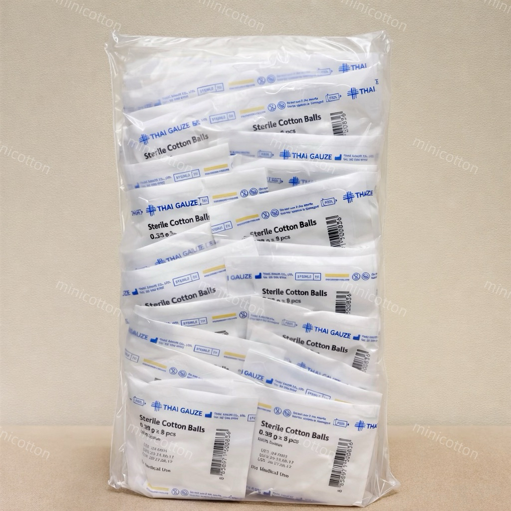 [ส่ง3มิ.ย.] สำลีก้อนสเตอร์ไรด์ Thai Gauze 5 ก้อน/ซอง สำลีก้อน ขนาด 0.35 g. (ยกแพ็ค25ซอง)