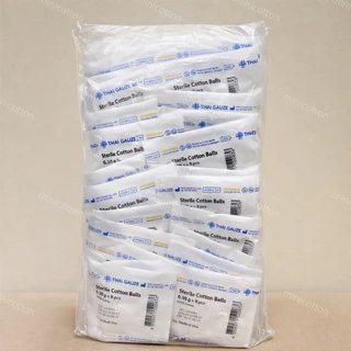 สำลีก้อนสเตอร์ไรด์ Thai Gauze 5 ก้อน/ซอง สำลีก้อน ขนาด 0.35 g. (ยกแพ็ค25ซอง)