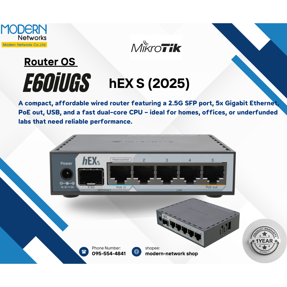 Mikrotik E60iUGS ส่งไว ⚡️ สินค้ารับประกัน 1 ปี ⚡️ ออกใบกำกับภาษีได้⚡️