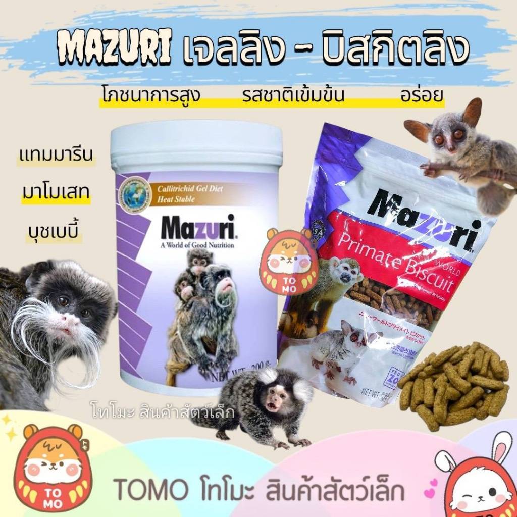 ร้านโทโมะ 💕Mazuri เจลลิง - บิสกิตลิง อาหาร สำหรับกลุ่มลิงโลกใหม่  มาโมเสท ลิงกระลอก บุชเบบี้