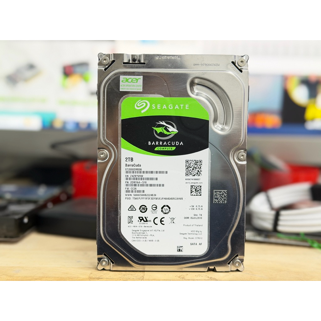 hdd pc 2 tb 2tb Seagate BarraCuda ST2000DM006 2TB 64MB Cache SATA 6.0Gb/s 3.5 สภาพ ใหม่มาก ใช้งานดี 