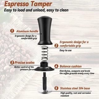 จากไทย☕Tamper แบบสปริง ขนาด 51 53 และ 58 มิล หน้าเรียบ เเทมเปอร์ ที่กดกาแฟ สำหรับกดเพื่ออัดผงกาแฟ Press Tamper