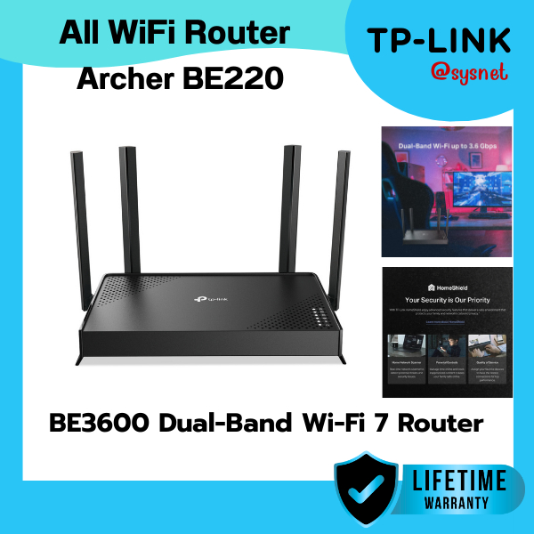 Archer BE220 TP-Link BE3600 Dual-Band Wi-Fi 7 Router